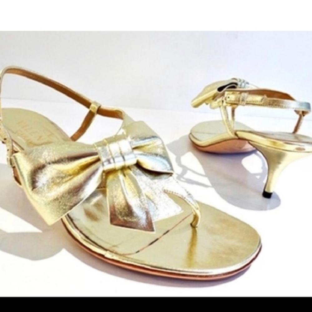 Gold Valentino Sandals with Bow 40
